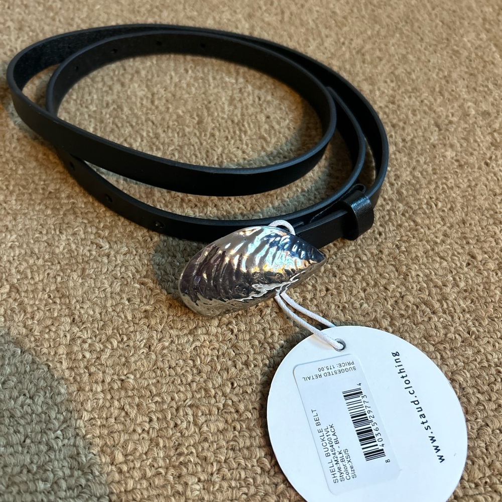 STAUD Black Leather Belt